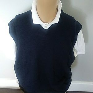 Preppy Turnberry Navy Wool Cargian Sweater XL
